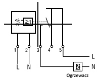 Higroterma elektroniczna ETF 012 z zewnętrznym sensorem schemat połączeń