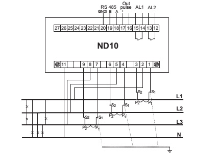 Power network meter ND10 connection diagram