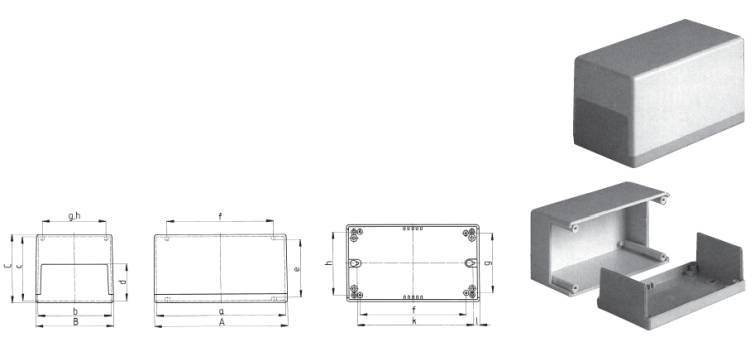 Flat-Pack – obudowa z tworzywa na biurko - obudowa płaska H z wysoką częścią górną 