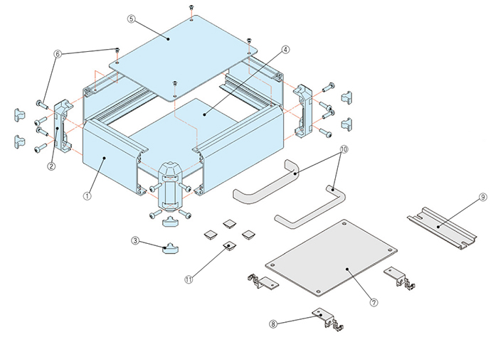 FC – control aluminium profile enclosures assembly