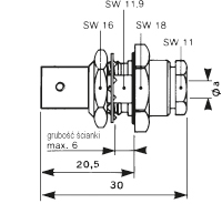 Złącza koncentryczne standardowe, seria BNC 50 Ω R 141 327 000 W