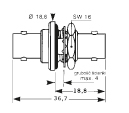 Złącza koncentryczne standardowe, seria BNC 50 Ω R 141  753 000 W