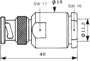 Złącza koncentryczne standardowe, seria BNC 50 Ω R 141 012 000 W