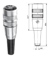 Wtyki okrągłe z zamknięciem śrubowym wg IEC 60130-9 na przewodzie gniazdo m16x0,75