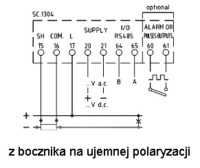 Analizatory parametrów sieci jednofazowej QUBO DC schemat połaczenia