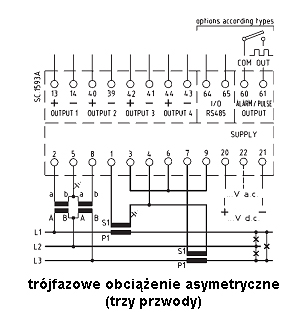 Programowalny przetwornik wielkości elektrycznych klasy 0.5 MCOUP schemat 4