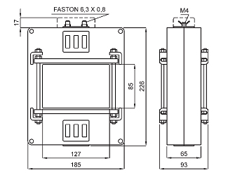 Przekładnik prądowy TAT128 na szynę 127x85mm