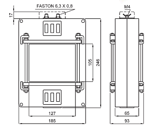 Przekładnik prądowy TAT129 na szynę 127x105mm