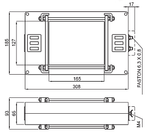 Przekładnik prądowy TAT165 na szynę 165x127mm wymiary