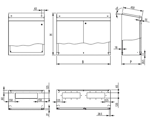 Series FL Console and synoptic console dimensions