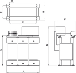 Filtry sinusoidalne seria FIN905SF - schemat