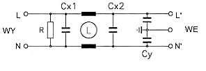 FILTRY JEDNOFAZOWE SERIE F.AI, F.AM, F.AK, F.AR, F.AS schemat D