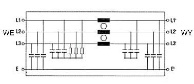 FILTRY TRÓJFAZOWE SERIA F.LL.D3 ***A.AN/HN*1 schemat a