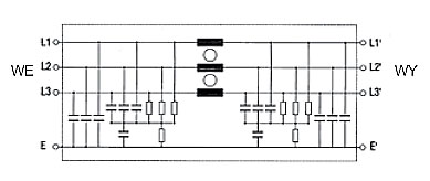 FILTRY TRÓJFAZOWE SERIA F.LL.D3 ***A.AN/HN*1 schemat b