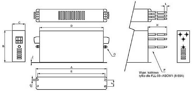 FILTRY TRÓJFAZOWE SERIA F.LL.D3 SC obudowa