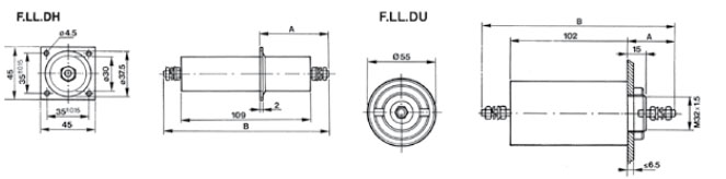 FILTRY PRZEPUSTOWE SERIA F.LL.DH-F.LL.DU wymiary