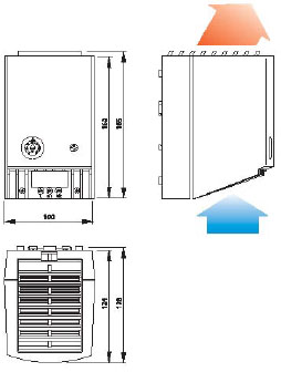 Dmuchawa grzewcza Seria CR 027: 350W, 550W do 650W wymiary