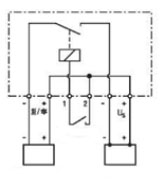 Moduł przełączający DC 24 V i DC 48 VSM 010 schemat podłączenia