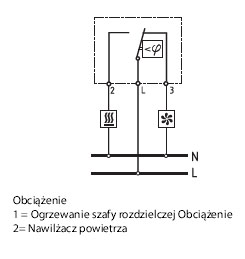 Higrostat mechaniczny MFR 012 schemat podłączenia