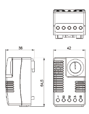 HIGROSTAT ELEKTRONICZNY EFR 012 wymiary