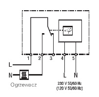 HIGROSTAT ELEKTRONICZNY EFR 012 schemat połączenia