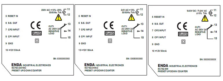 LICZNIK EC762 schemat połączeń