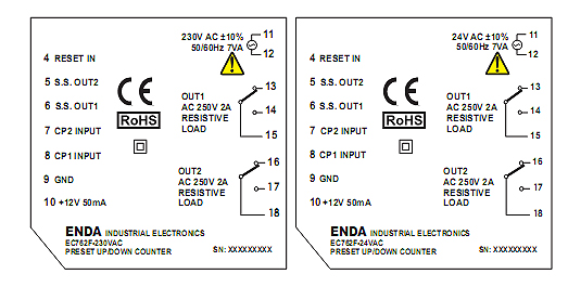 LICZNIK EC762F schemat połaczeń