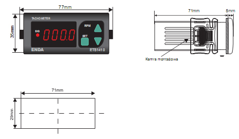 TACHOMETR wymiary