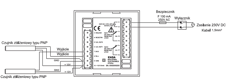 Elektroniczny miernik prędkości obrotowej ETS762 schemat wyprowadzeń