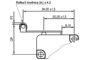 MIKROPRZEŁĄCZNIKI MICROSWITCH A06 dżwignia prosta