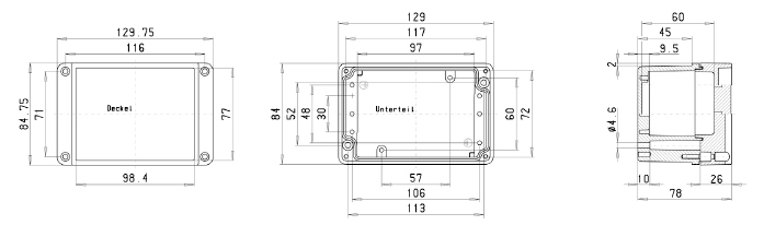 KASETY STEROWNICZE Z ALUMINIUM Z OTWORAMI NA PRZYCISKI EKT 082
