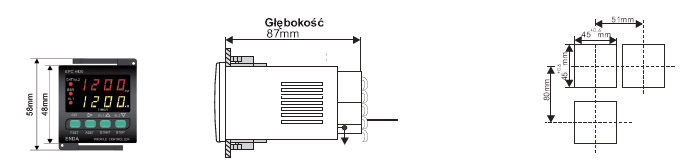 MIKROPROCESOROWE REGULATORY TEMPERATURY SERII EPC wymiar 1