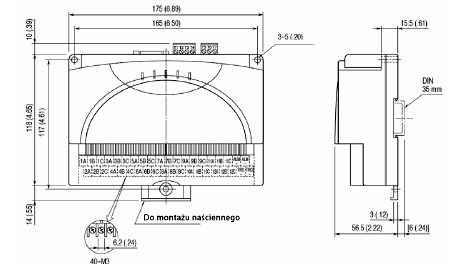 Rejestrator PC, USB, 12 izolowanych wejść – RZUS –U9T/MSR wymiar