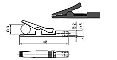 AK 2799/ Krokodylek 
styki 
niklowane