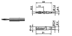 Wtyczka standardowa
FK 02L(kolor) 
styki niklowane