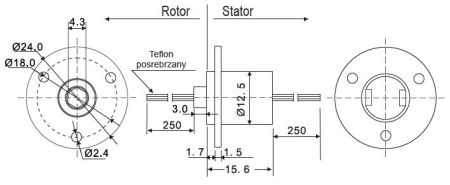 Elektryczne, slizgowe złacza obrotowe (Slip Rings) [seria miniaturowa] KYM04