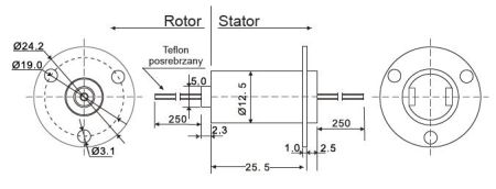 Elektryczne, slizgowe złacza obrotowe (Slip Rings) [seria miniaturowa] KTM12D