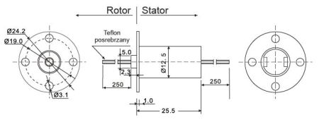 Elektryczne, slizgowe złacza obrotowe (Slip Rings) [seria miniaturowa] KTM12E