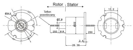 Elektryczne, ślizgowe złącza obrotowe (Slip Rings) [seria standardowa]  KTC-12C