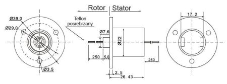 Elektryczne, ślizgowe złącza obrotowe (Slip Rings) [seria standardowa] KTC-12F