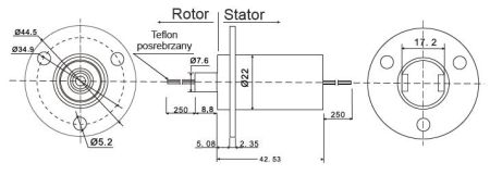 Elektryczne, ślizgowe złącza obrotowe (Slip Rings) [seria standardowa] KTC-24A