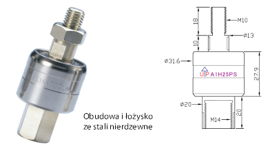 Elektryczne złącza obrotowe wypełnione rtęcią. Zgodne z CE si RoHS A1H25PS 1 contacta 250A