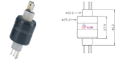 Elektryczne złącza obrotowe wypełnione rtęcią. Zgodne z CE si RoHS A3M 1 contact 300A si 2 contact 4A /AC250V