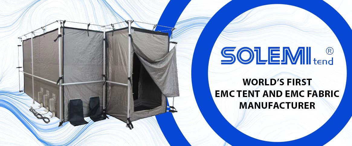 What is the principle of operation of EMC tents and fabrics?